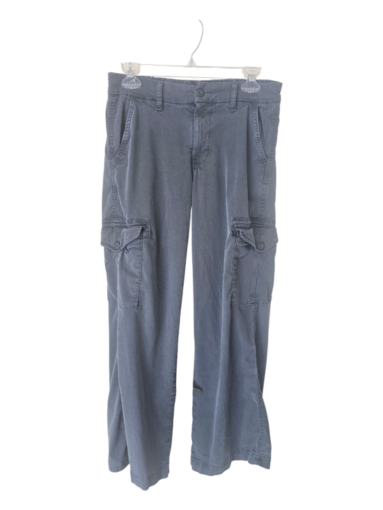 American Eagle Outfitters Pants - American Eagle Blue Mid Rise Baggy Wide Leg Cargo Pants Sz 4 Summer Y2k Street